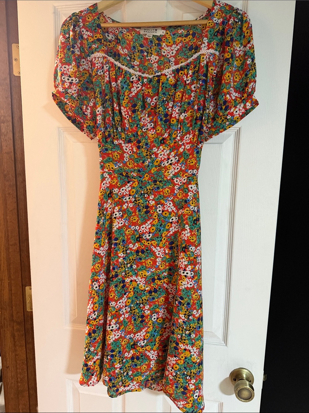 Molly Bracken Red Multi Floral Midi Dress